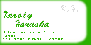 karoly hanuska business card